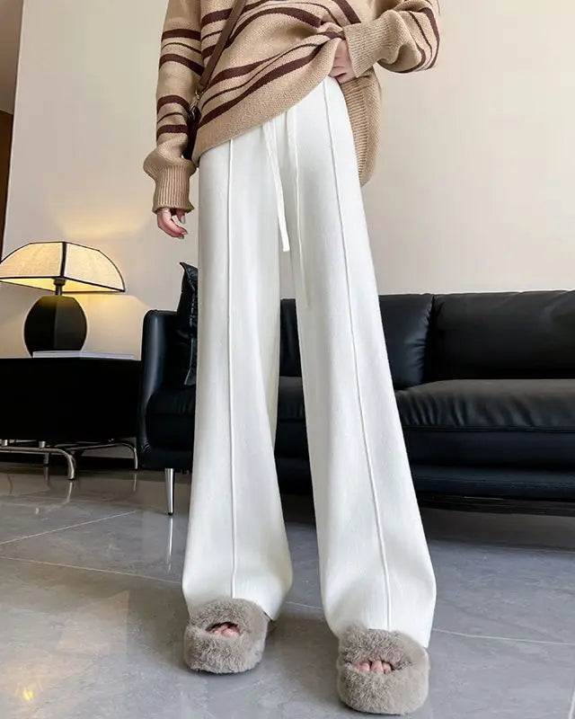 Women's Relaxed Knit Wide Leg Pants