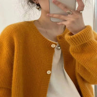 Round Neck Short Cardigan