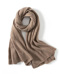 Wool Cashmere Openwork Wrap Shawl Scarf