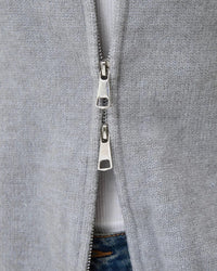 Oversized Knit Zip Cardigan Stand Collar