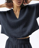 Cotton Oversized V-Neck Tee
