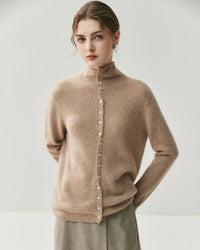 Cashmere Reversible Turtleneck Cardigan Sweater
