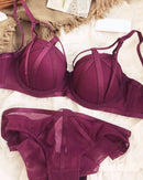Classic Bandage Lace Cutout Push-Up Bra Set
