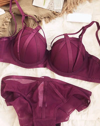 Classic Bandage Lace Cutout Push-Up Bra Set