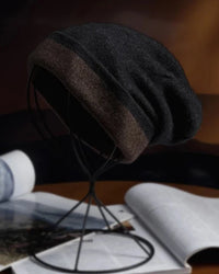 Two-Tone Cashmere Wool Beanie