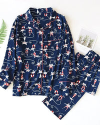 Floral Print Long-Sleeve Pajama Set