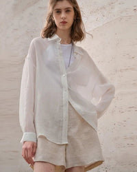 Casual Loose Single-Breasted Long-Sleeved Shirt