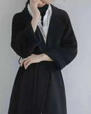 Relaxed Belted Wool Blend Coat