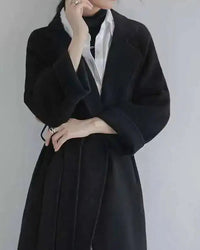 Relaxed Belted Wool Blend Coat