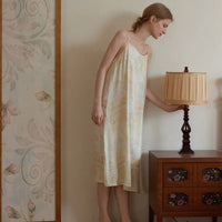 Satin Bamboo Shadow Print Nightdress