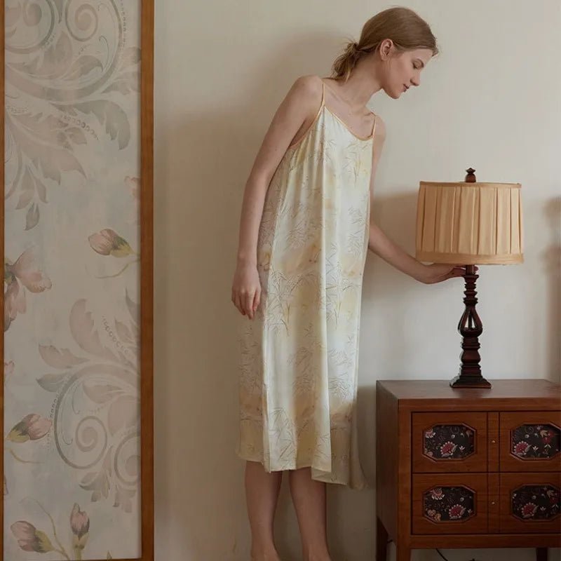 Satin Bamboo Shadow Print Nightdress