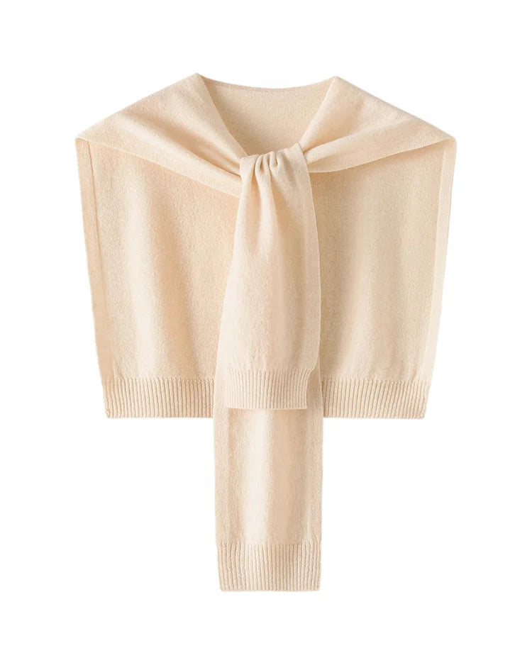 Merino Wool Knitted Shawl Cape