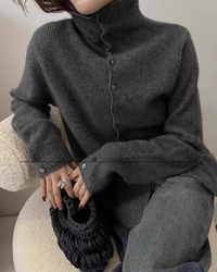 Soft Cashmere Buttoned Knit Cardigan