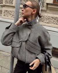 Retro Zip Front Women Jacket