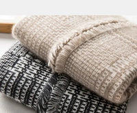 Houndstooth Fringe Cashmere Open Cardigan