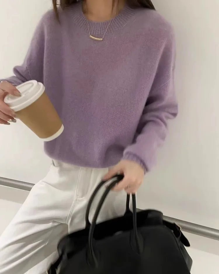 Thick Cashmere Loose-Fitting Crew Neck Sweater