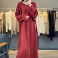 Oversized Round-Neck Cashmere Dress