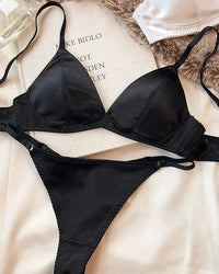 Sexy Silky Triangle Cup Wire-Free Bra Set