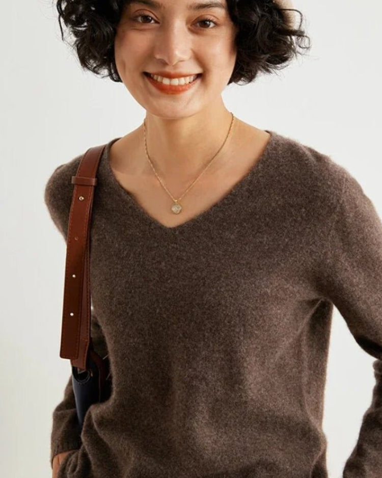 V-Neck Cashmere Basic Jumper