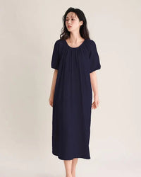 Relaxed Cotton Short Sleeve Sleep Dress