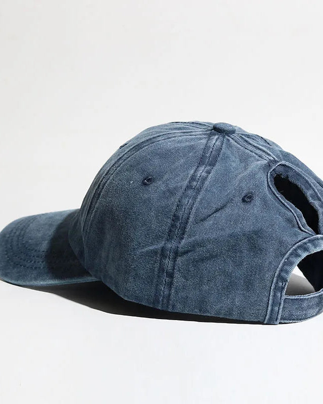 Washed Ponytail Baseball Cap