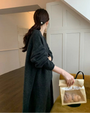 V-Neck Knit Coat + Vest + Wide-Leg Trouser 3-Piece Set