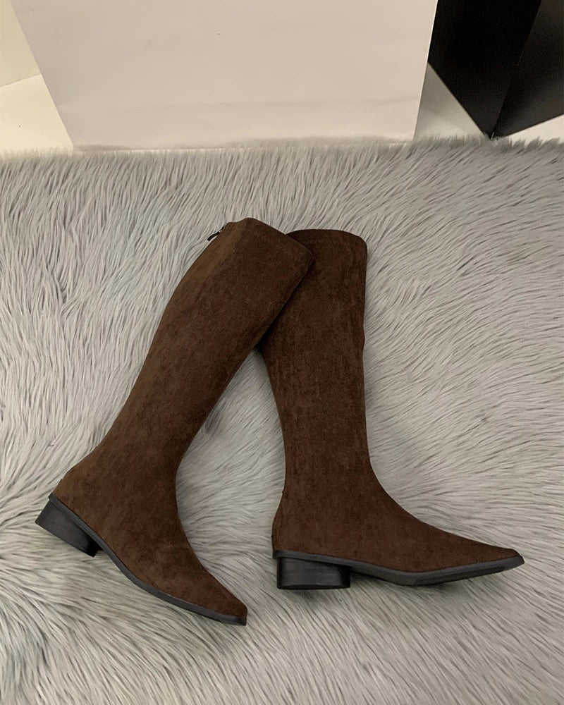 Vintage Stretch Knee-High Boots