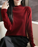 Loose-Fit Crew Neck Long-Sleeve Knitted Pullover