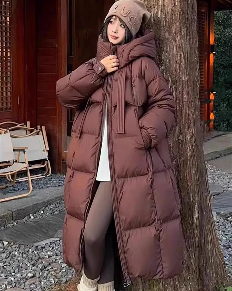 Women's Long Hooded Puffer Coat