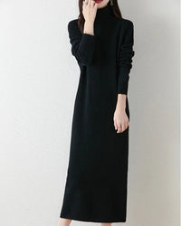Merino Wool Turtleneck Knit Dress