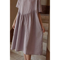 Round Neck Cotton Double-layer Nightdress