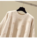 Pink Heart Winter Knitted Sweater