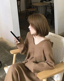 Wool Hooded Straight Sweater Dress