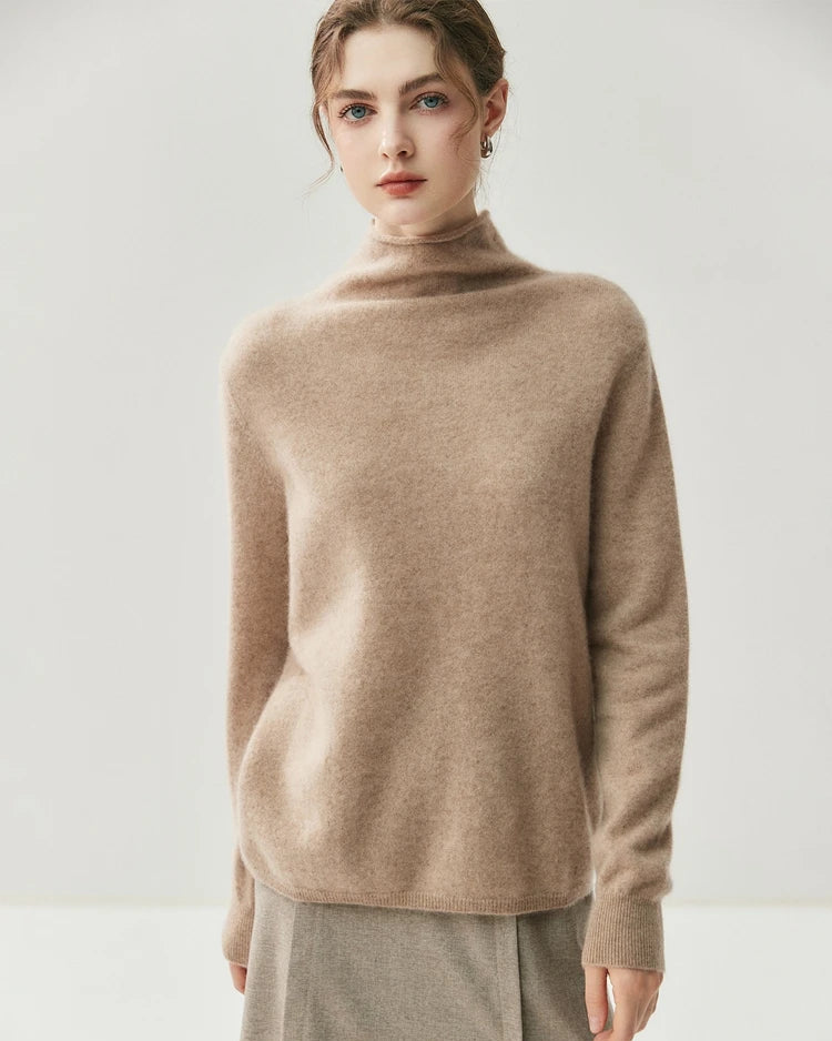 Cashmere Reversible Turtleneck Cardigan Sweater