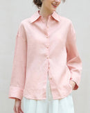 Retro Single-Breasted Collar Loose Shirt