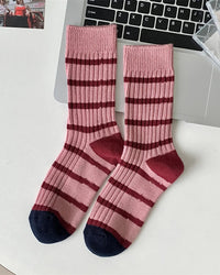 Striped Retro Loose Crew Socks