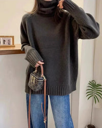 Refined Raglan Turtleneck Knit Sweater