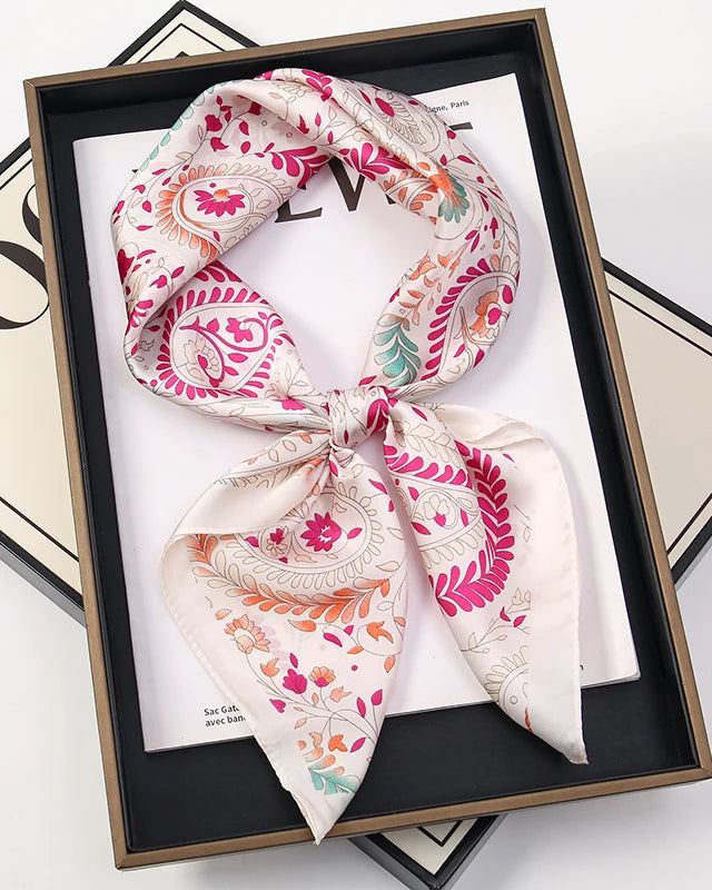 Multifunction Paisley Square Silk Scarf