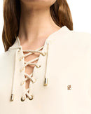 Elegant Embroidered V-Neck Short-Sleeved T-Shirt