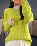 Merino Wool Jacquard Cut-Out Knit Pullover