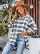 Plaid Button-Front Casual Long Sleeve Shirt