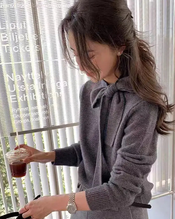 Tie-Neck Cashmere Sweater