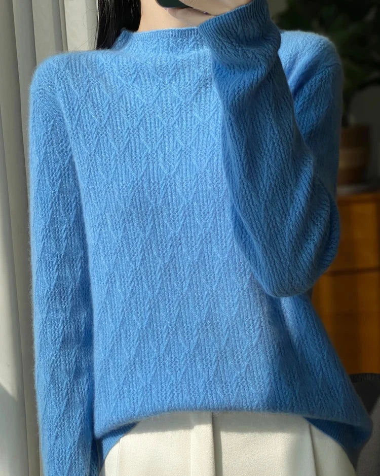 Merino Wool Diamond Jacquard Sweater