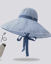 Striped Oversized Foldable Sun Hat