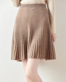 Wool Knitted Fashionable Solid-Color Short Skirt