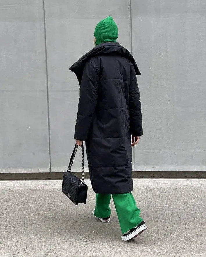 Belted Quilted Long Puffer Coat