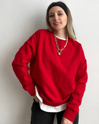 Loose-Fit Pure Cotton Pullover Sweatshirt