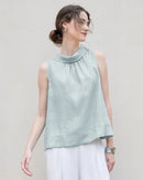 Casual Sleeveless Stand-Up Collar Fashion T-Shirt
