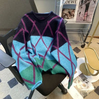 Geometry Round-Neck Knitted Sweater