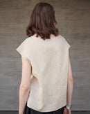 Linen Crew Neck Loose Casual Sleeveless Shirt